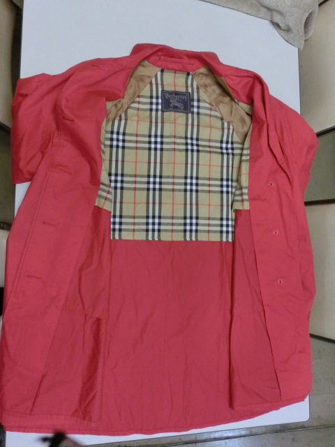 バーバリーズ Burberrys BURBERRY - a476 S 赤 比翼ボタン トレンチ