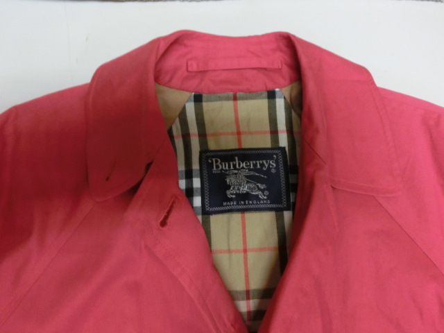 バーバリーズ Burberrys BURBERRY - a476 S 赤 比翼ボタン トレンチ