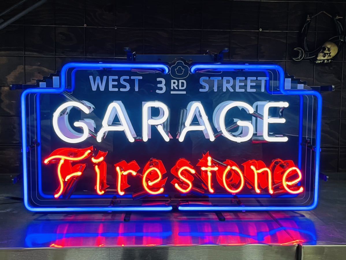 ファイヤーストーン ネオン 看板 アメリカ ハーレー ガレージ 雑貨 アメ車 シボレー フォード 世田谷 旧車 当時 北米 USDM トラック_3