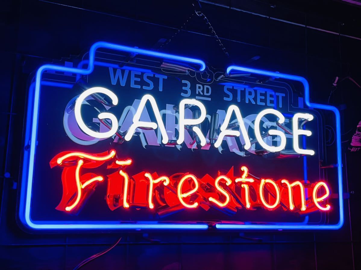 ファイヤーストーン ネオン 看板 アメリカ ハーレー ガレージ 雑貨 アメ車 シボレー フォード 世田谷 旧車 当時 北米 USDM トラック_5