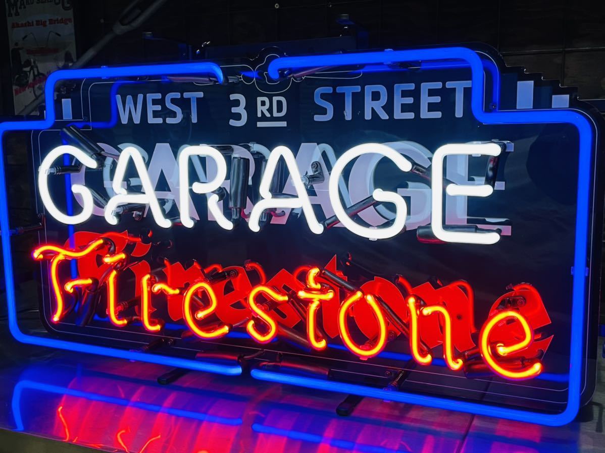 ファイヤーストーン ネオン 看板 アメリカ ハーレー ガレージ 雑貨 アメ車 シボレー フォード 世田谷 旧車 当時 北米 USDM トラック_9