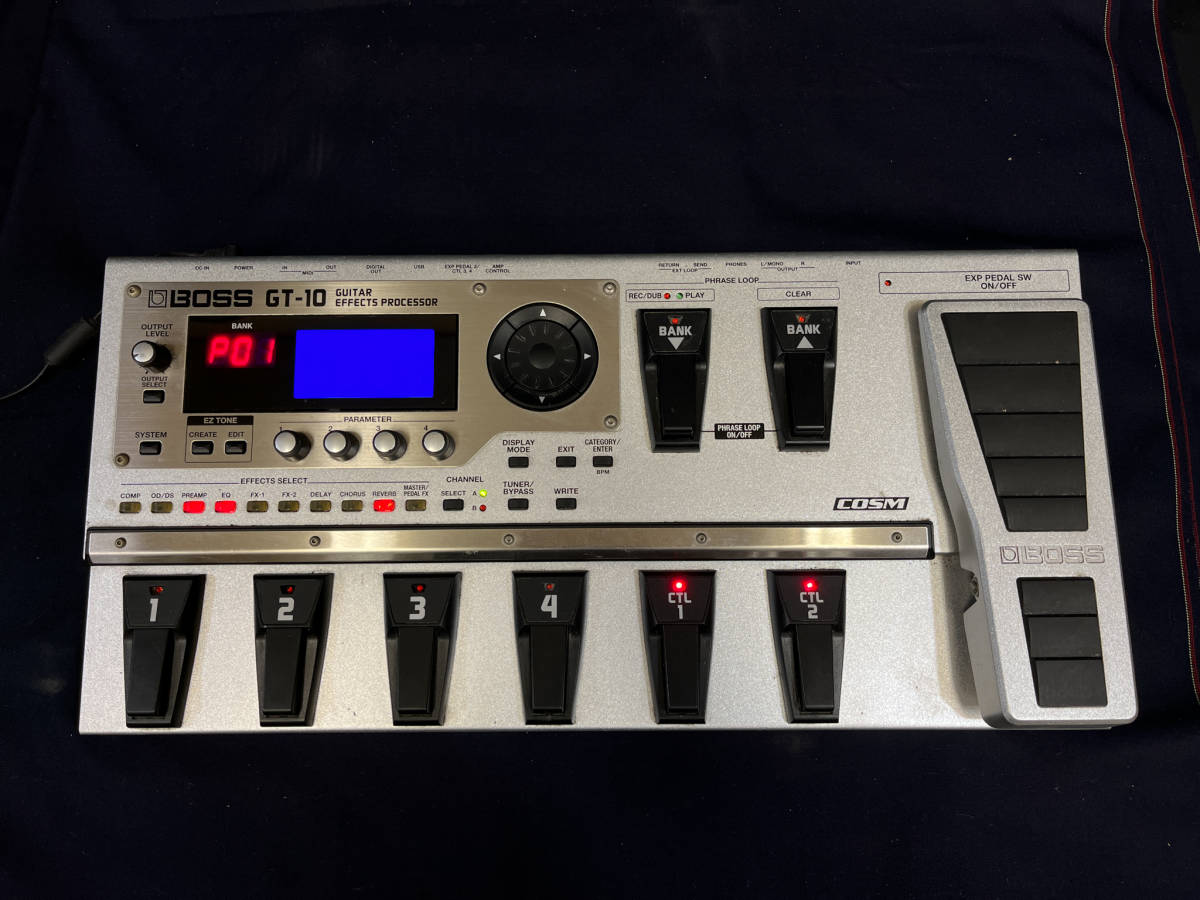 BOSS GT-10 ギターエフェクター 本体 BOSS GT-10 ギター用 マルチエフェクター シルバー Guitar Effect