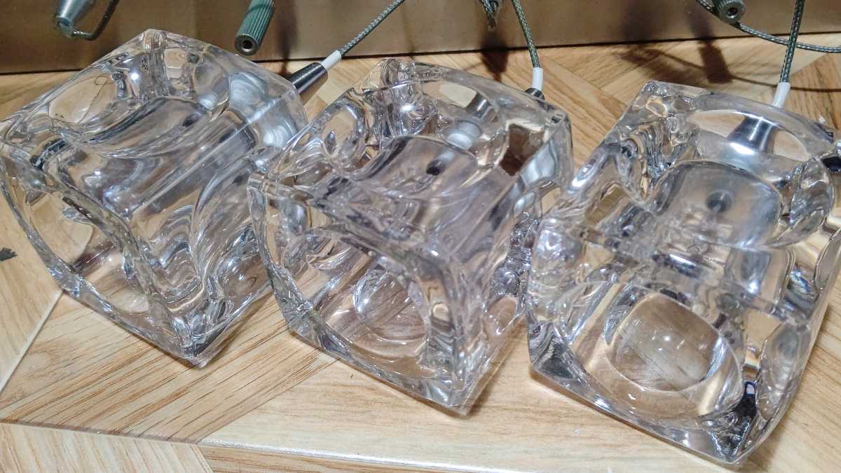 キシマ ペンダントライト ガラスキューブ 照明 キシマのガラスキューブペンダントライト ハロゲン 北欧 おしゃれ ダイニング クラックキューブ 天井照明 LED 公式通販 3灯 4灯 クリア(CC-4825