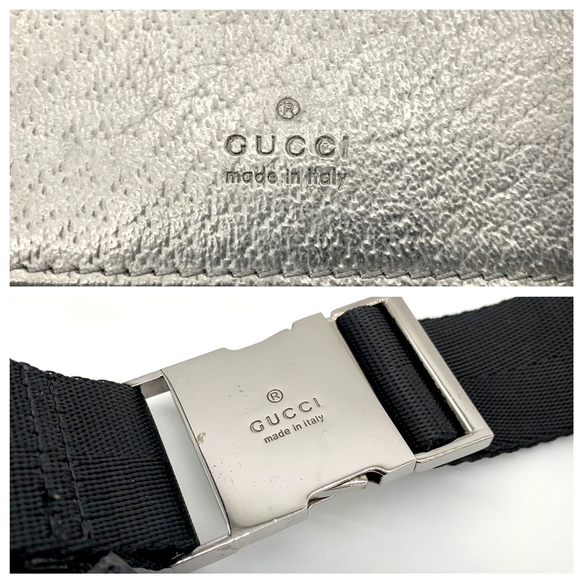 Gucci（グッチ）GGキャンバス × レザー ダブルポケット ベルトバッグ 1