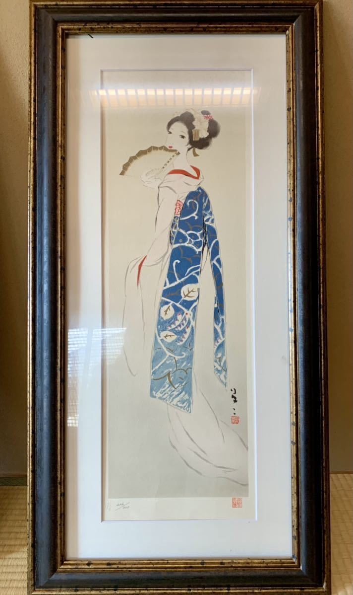【安い，100%新品】 竹久夢二 扇を持つ舞妓 リトグラフ 226/300(石版画、リトグラフ)｜売買されたオークション情報、yahooの商品情報をアーカイブ公開 - オークファン 石版画、リトグラフ
