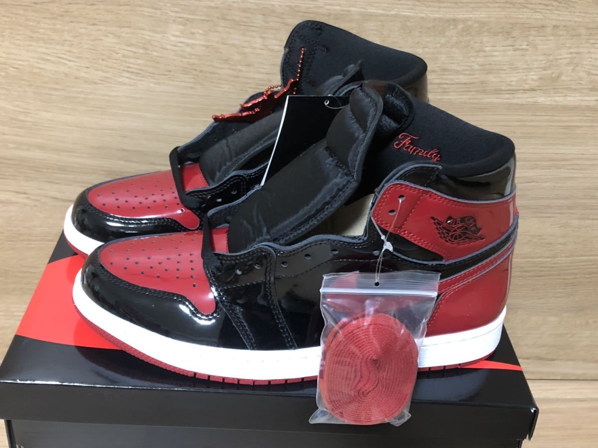  NIKE AIR JORDAN 1 HIGH OG Patent Bred 26.5cm SNKRS購入分 ナイキ ジョーダン(26.5cm)｜売買されたオークション情報、yahooの商品情報をアーカイブ公開 - オークファン 26.5cm