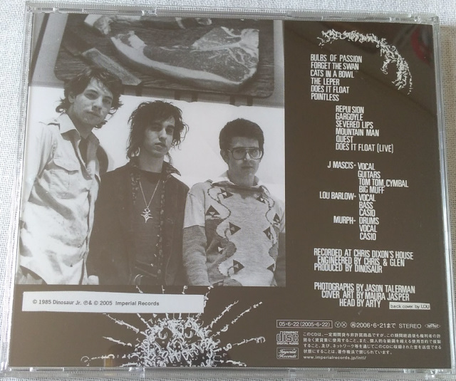 Dinosaur Jr. 直筆サイン入りCD 直筆サイン【Dinosaur Jr.】ダイナソーJR. 1stアルバム 日本盤中古CD