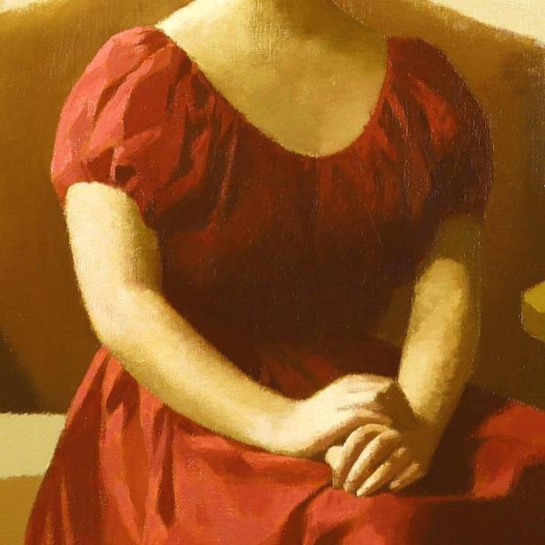 絵画 中村清治作 赤い衣装の婦人 Yahoo!オークション - 中村清治
