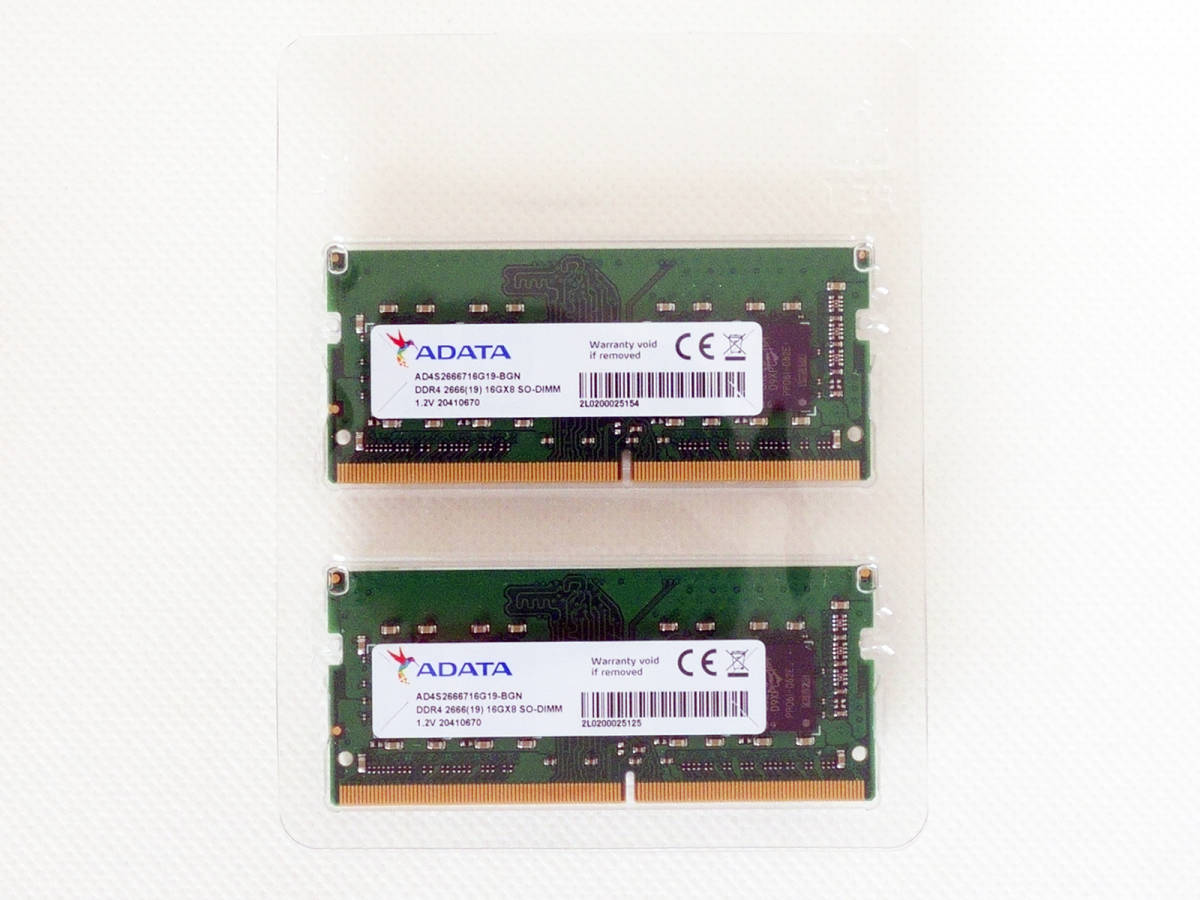 ADATA DDR4 メモリ ノートPC用 32GB | 合計64GB 16GB DDR4-2666 PC4 