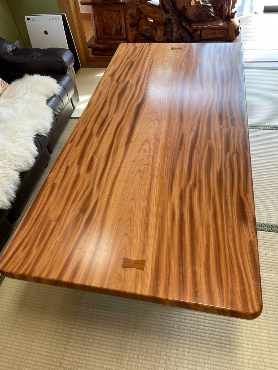 R-76】 直接引取り歓迎◇一枚板 桐(きり)材 天板 無垢材 千切り 座卓