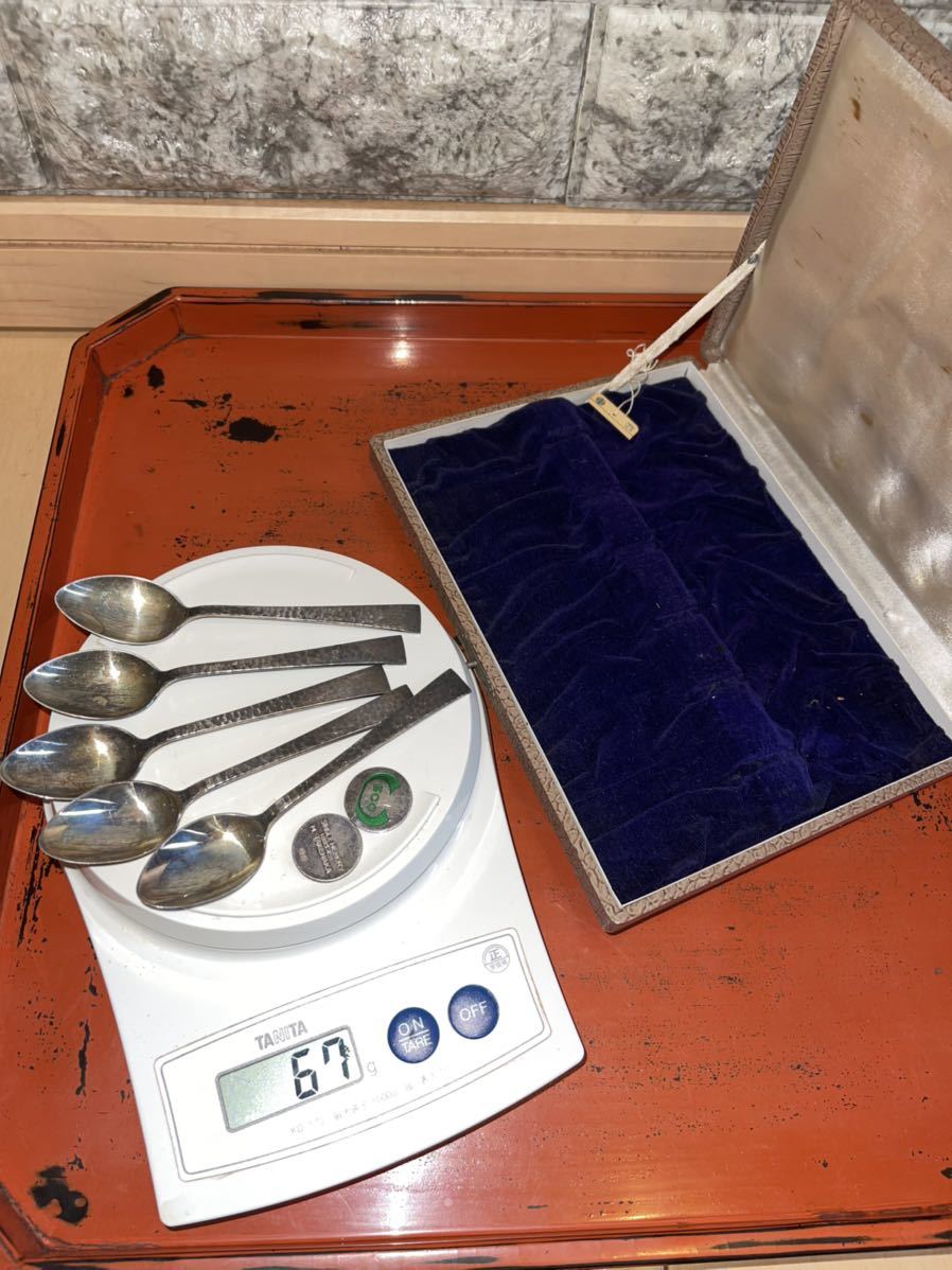 純銀瓶　骨董品　376g 銀スプーン　セット売り SILVER 950 スプーン 5本 60グラム 純銀刻印 記念品 2個 7グラム 合計