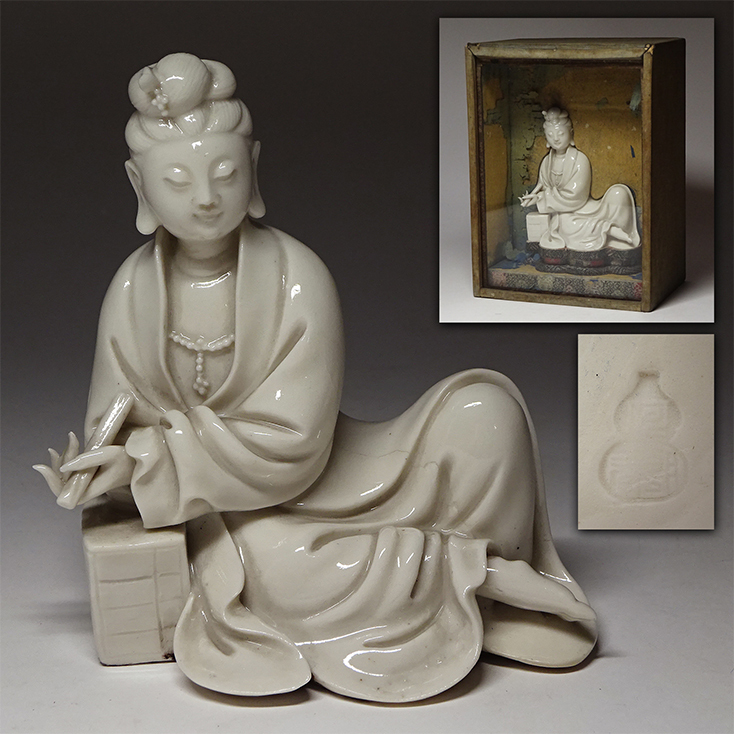 ◇YA603◇古美術 徳化窯何朝宗款 中国美術コレクター放出品！