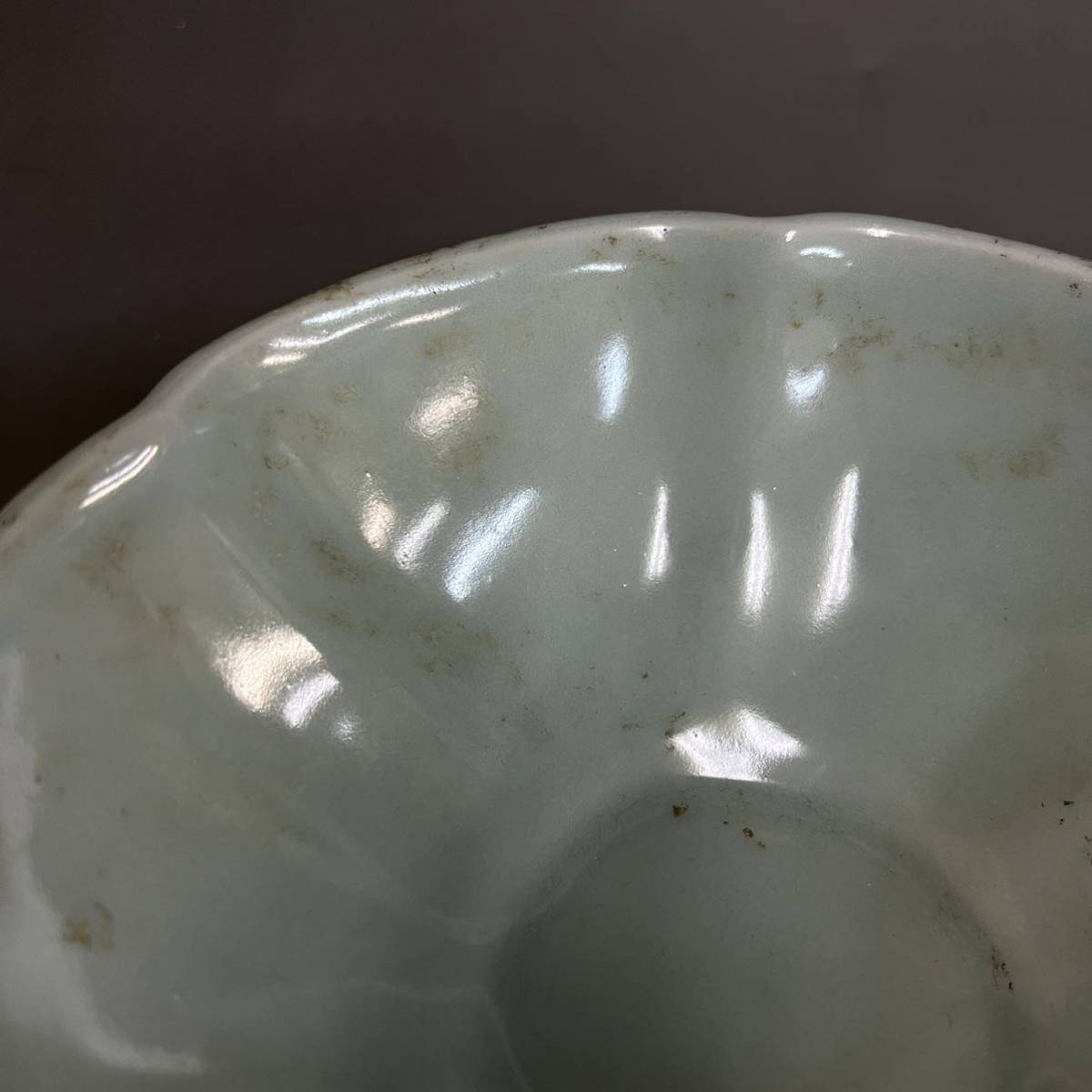 李朝、平茶碗、高麗青磁