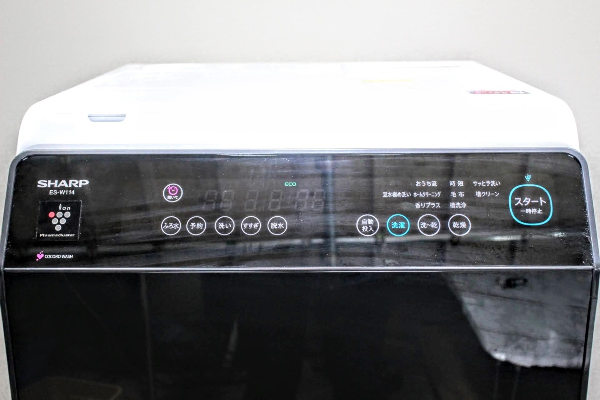 No.1636 SHARP ES-W114-SL シャープ ドラム式洗濯乾燥機 21年製 備品 