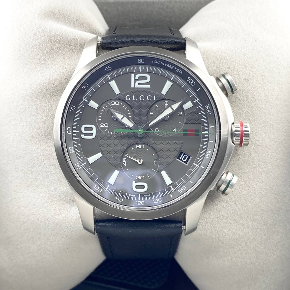 不動品GUCCI グッチ126.2 メンズ腕時計ブラッククロノグラフ