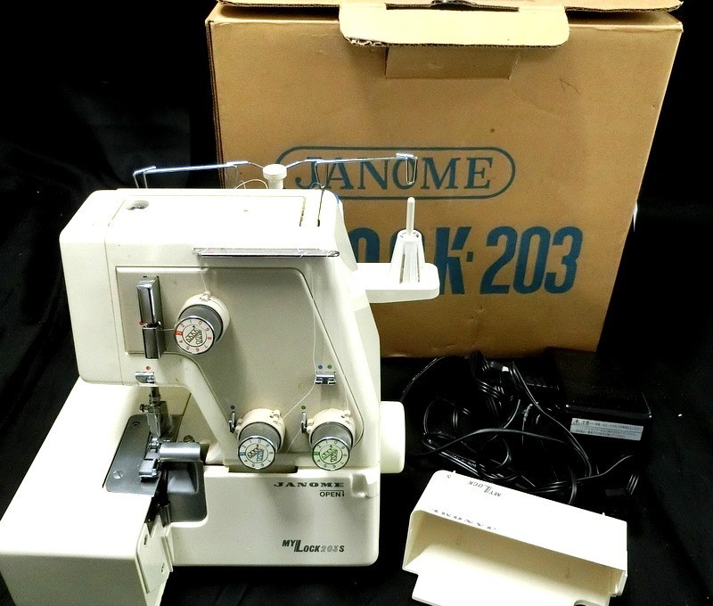 【お買い得，爆買い】 1000円スタート ミシン JANOME ジャノメ Mylock203S Model 784型 ハンドクラフト 手工芸 ジャノメミシン 通電確認済み 箱付き AA1020(ジャノメ)｜売買されたオークション情報、yahooの商品情報をアーカ ジャノメ