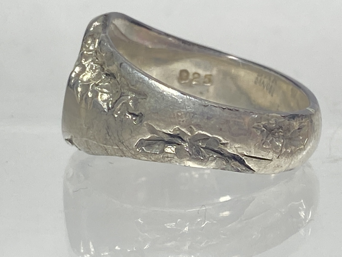 中古P1423】SAR Jewelry round signet ring シルバーリング/925 15号 
