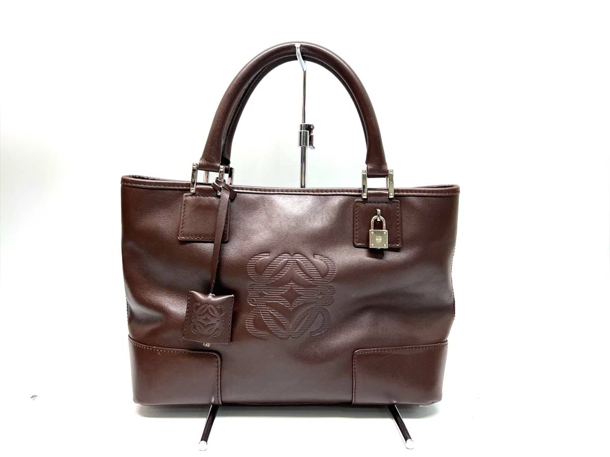 HOT，お買い得 1円スタート 送料別 正規品 良好品 スペイン LOEWE ロエベ アマソナ アナグラム ハンドバッグ トート ブラウン レザー 4121(トートバッグ)｜売買されたオークション情報、yahooの商品情報をアー 女性用