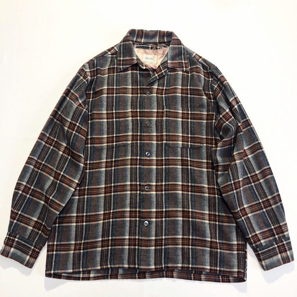 通販ポイント スペシャル 60s towncraft オンブレ ウール シャツ L