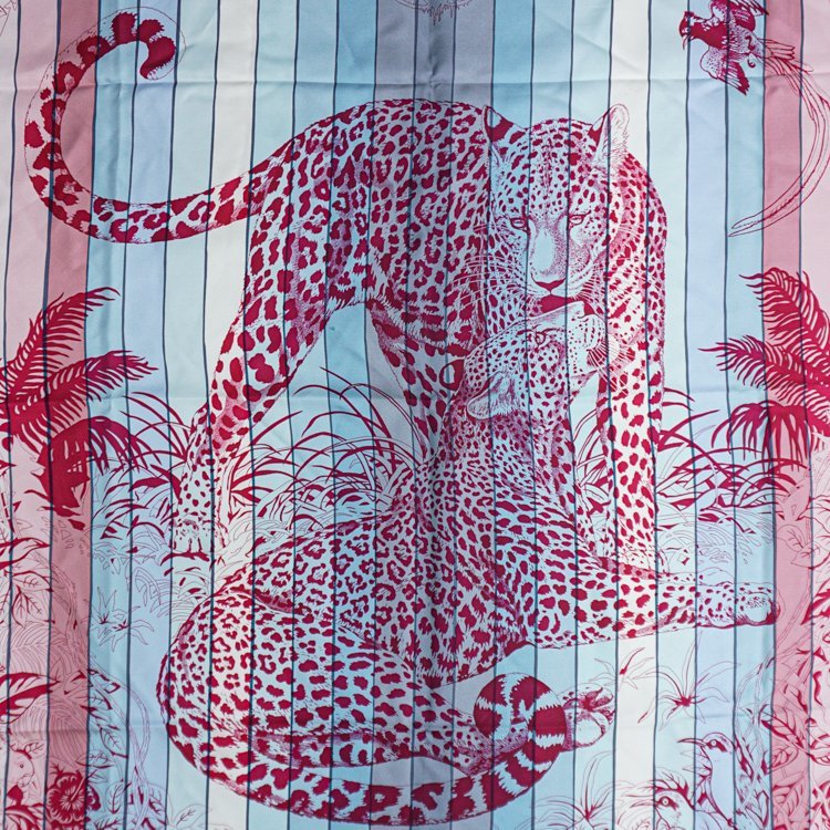 エルメス HERMES スカーフ ジャングルラブ カレ90 シルク ピンク 希少