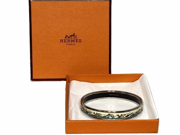 HERMES エルメス エマイユ バングル イルカ シルバー 七宝焼き 楽天