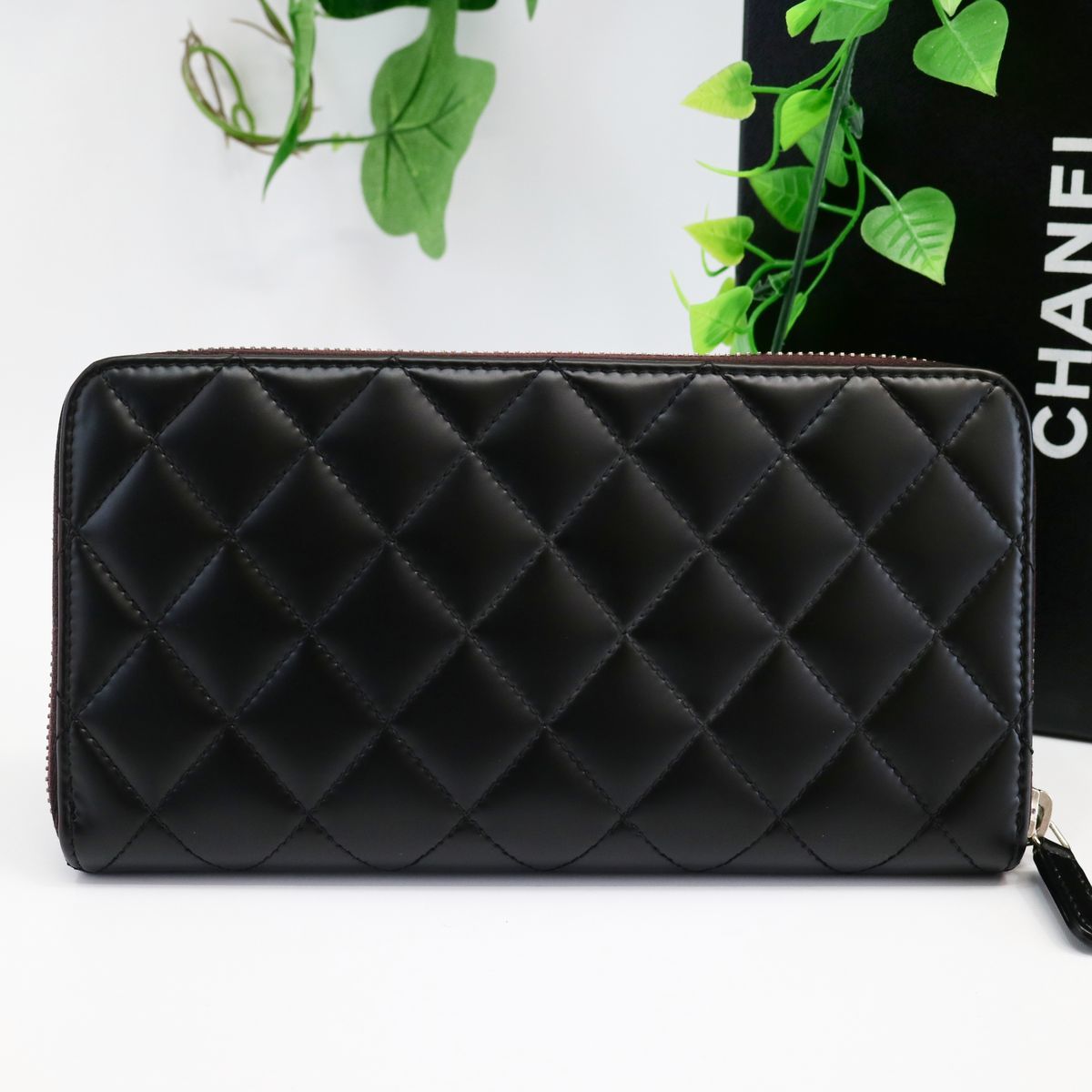 1円】シャネル CHANEL マトラッセ ラウンドファスナー エナメル ココ 