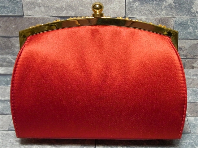 美品 RODO ロド サテン 輝石 2WAY クラッチバッグ ショルダーバッグ