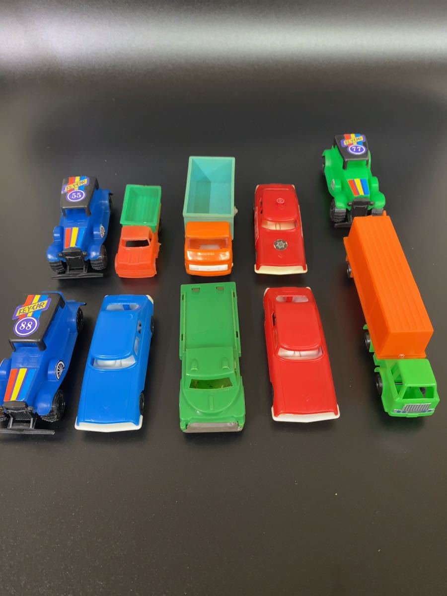 A プラスチックカー プラ製 ミニカー 車 郵便 トラック パトカー 昭和 