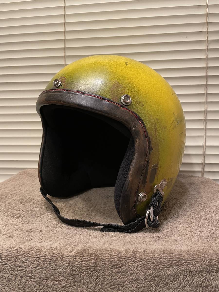 ビンテージ 革巻き ジェット ヘルメット / BELL 500TX BUCO オーシャン 