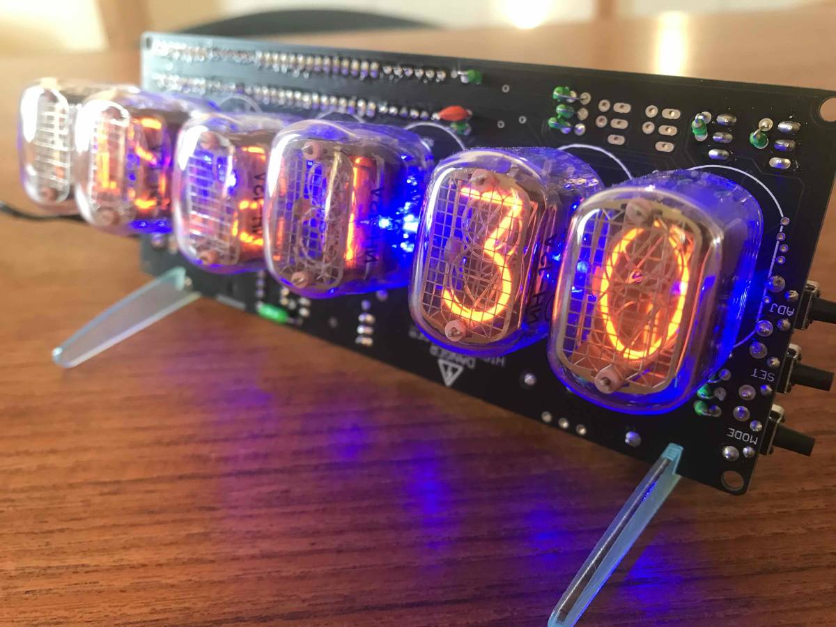 新品 IN-12ニキシー管時計＞ LED バックライト付き4桁表示 USB給電