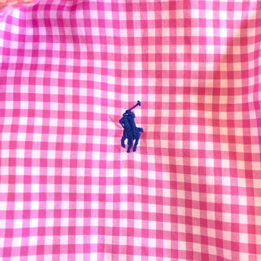 ラルフローレン ギンガムチェック 長袖シャツ ピンク ポニー刺繍 コットン Ralph Lauren - ラルフローレン ギンガムチェック 長袖シャツ ピンク
