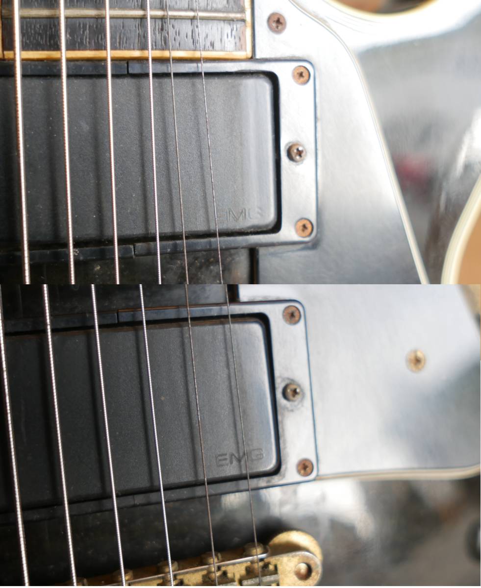 ◇Burny レスポールタイプ エレキギター EMG搭載 ブラック 難有り
