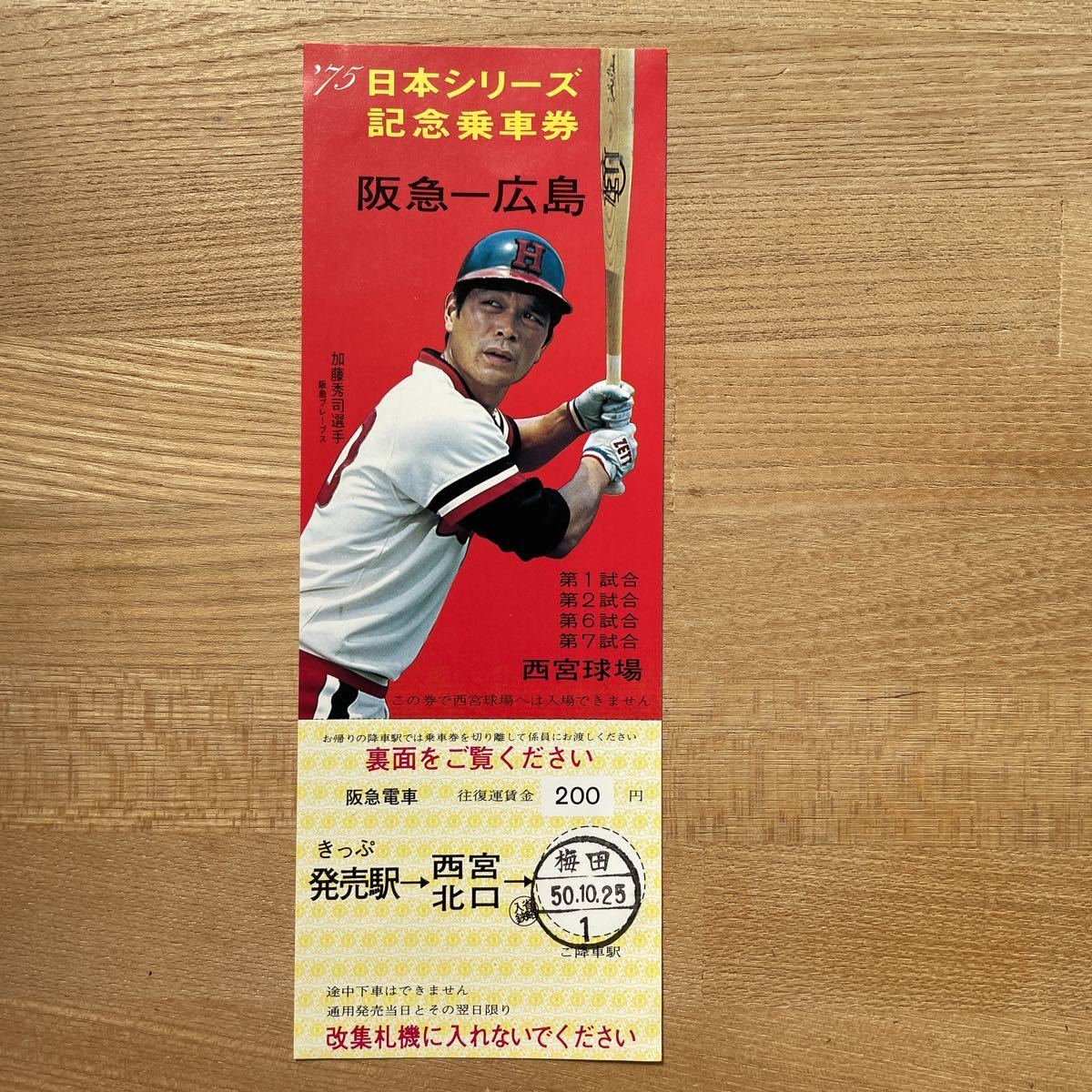 激レア当時物】阪急ブレーブス 記念乗車券 8種セット 1968〜1979年 激