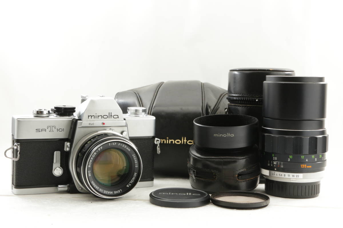 新作登場，100%新品 C96/ MINOLTA SRT 101 シルバー / MC Rokkor PF 55mm 1:1.7 / 135mm 1:2.8 / ミノルタ フィルム一眼レフ 整備 モルト張り替え済み(ミノルタ)｜売買されたオークション情報、yahooの商品情報をアーカイブ公開 - マニュアルフォーカス