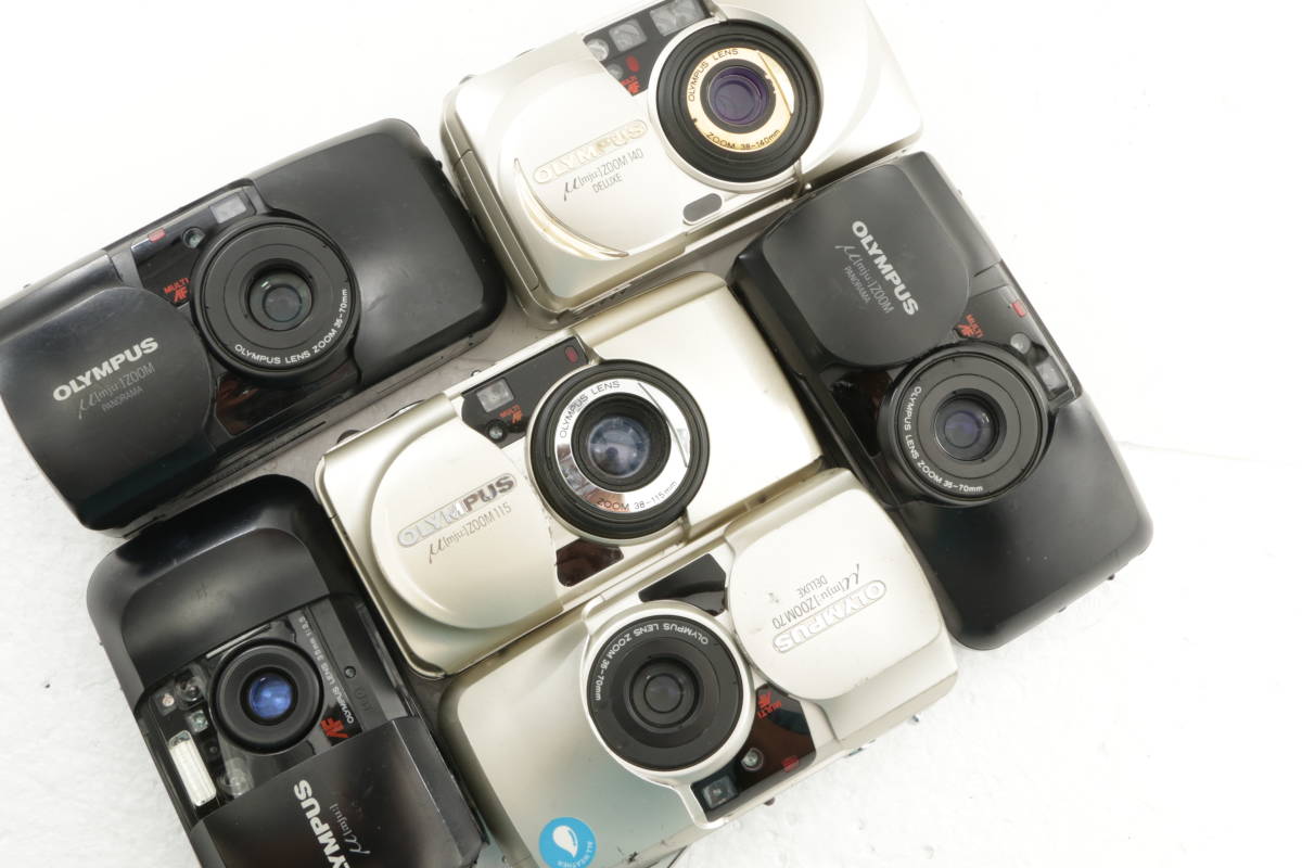2022C15/ 6点 OLYMPUS μ Mju Zoom 140 Deluxe / μ ブラック / Zoom