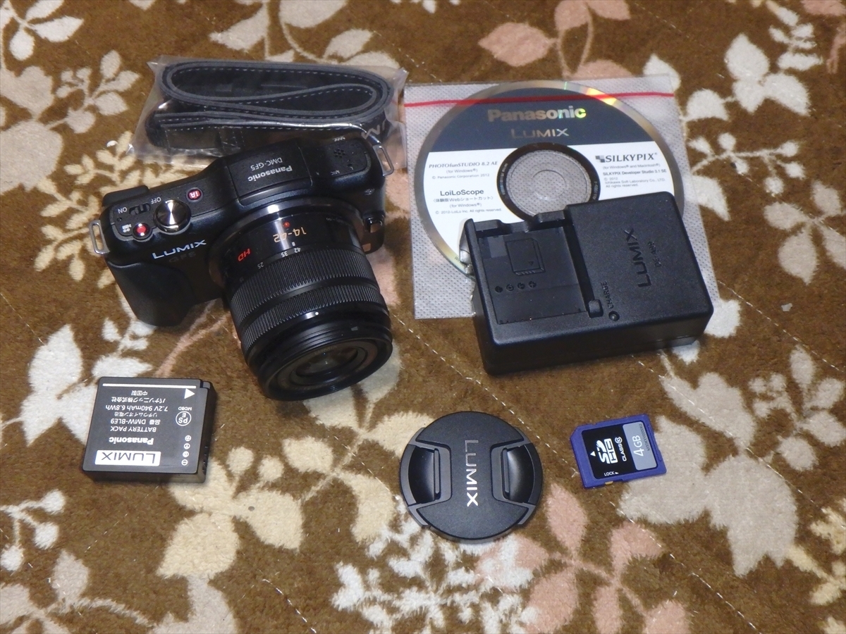 送料無料 ミラーレス一眼 PANASONIC DMC-GF5 14-42mm H-FS1442A レンズ 