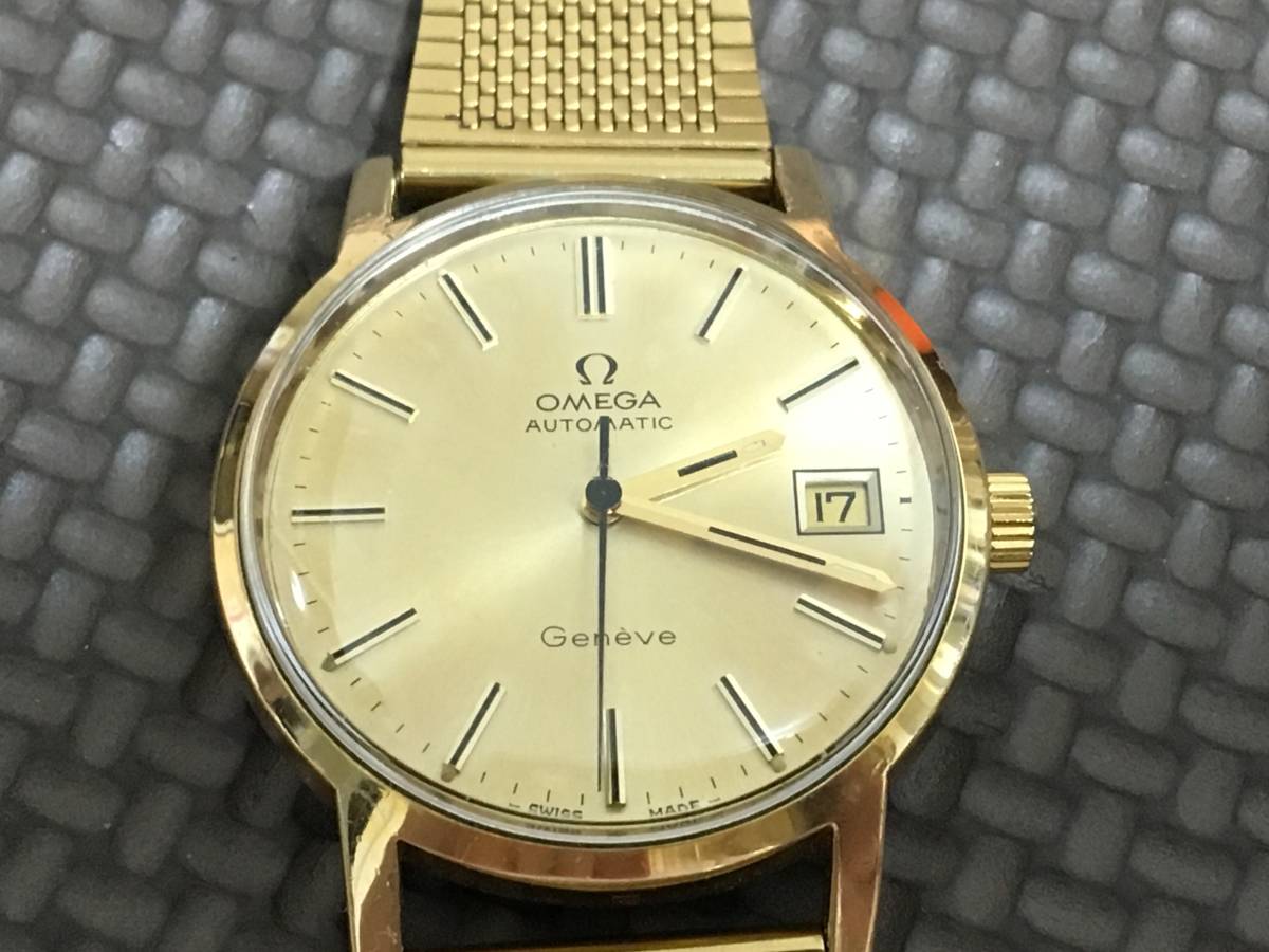 オメガ OMEGA ジュネーブ 自動巻 腕時計 金色 稼動品 質屋にて購入