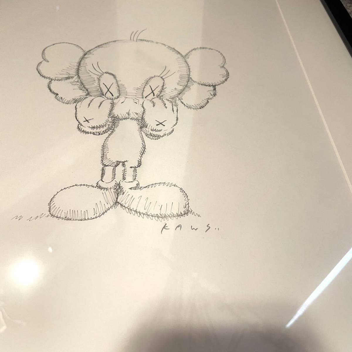 カウズ 2012年 サイン スケッチアート 額装 Kaws sketch カウズ 2012年