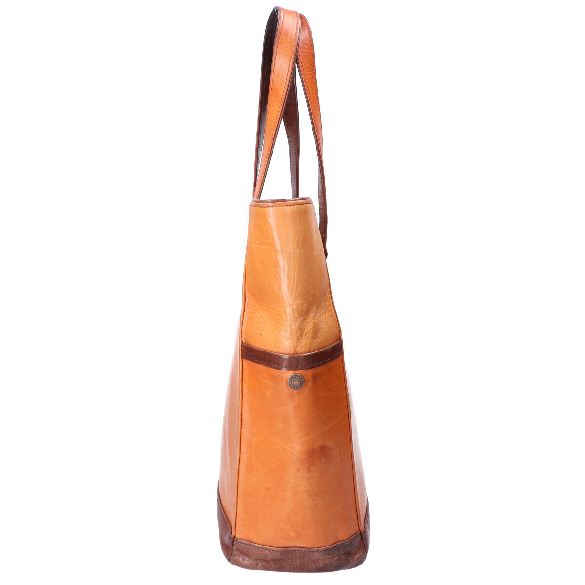 【1円】THE FLAT HEAD ザ・フラットヘッド ツートーンレザー トートバッグ ブラウン/ダークブラウン メンズ FLAT THE HEAD DOUBLE レザーブレスレット FN-WLN1-4S