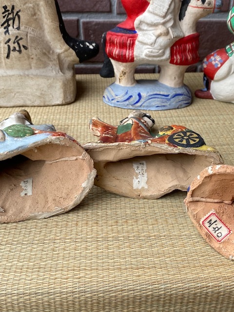 逸品 貴重 希少 古い郷土玩具土人形8体纏めて検唐子古作日本人形伏見