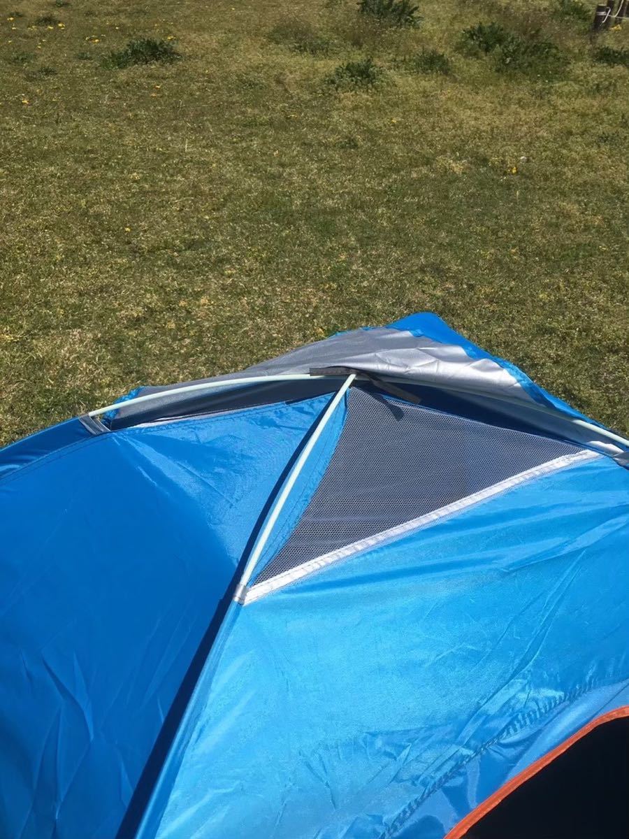 コンパクト ワンタッチテント 2-3人用 ブルー【075】