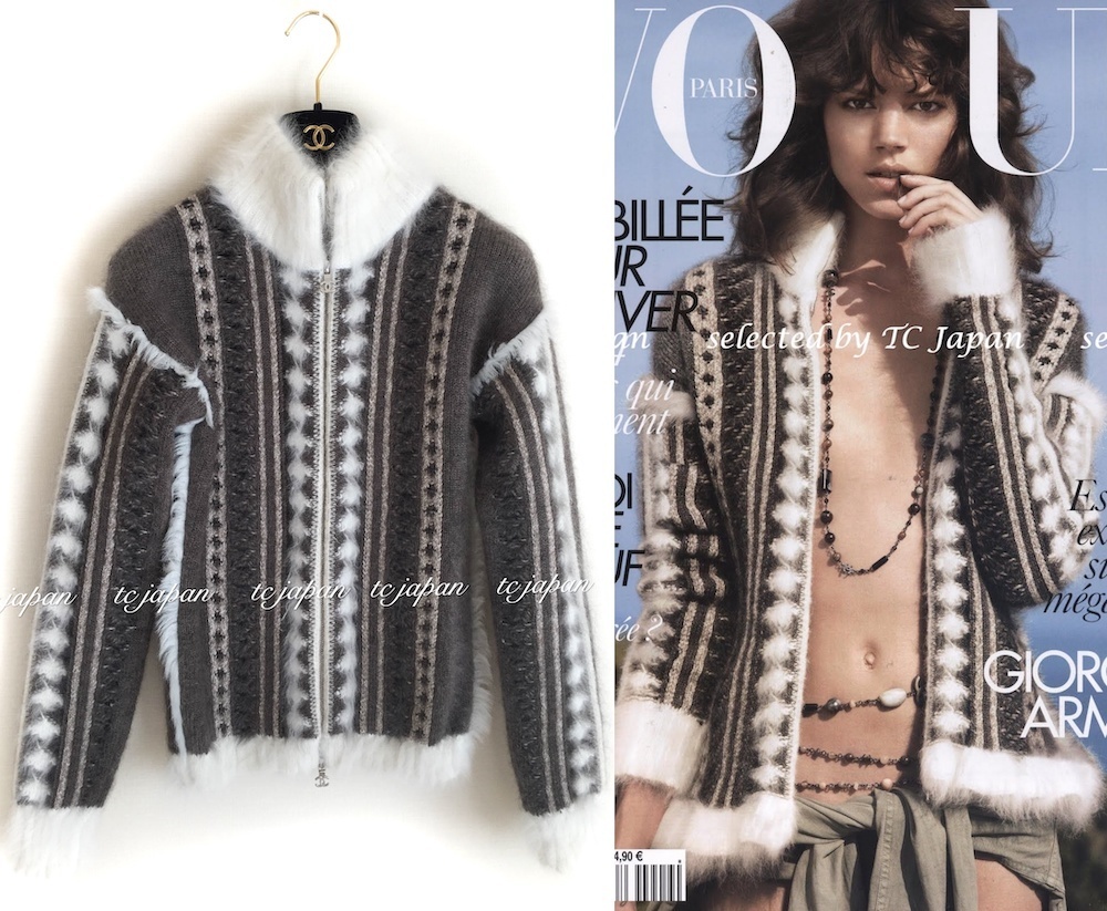  シャネル ジャケット カーディガン CHANEL 同様 ブラウン グレー アンゴラ モヘア F36 F36-F38の方へ(カーディガン)｜売買されたオークション情報、yahooの商品情報をアーカイブ公開 - オークファ 女性用