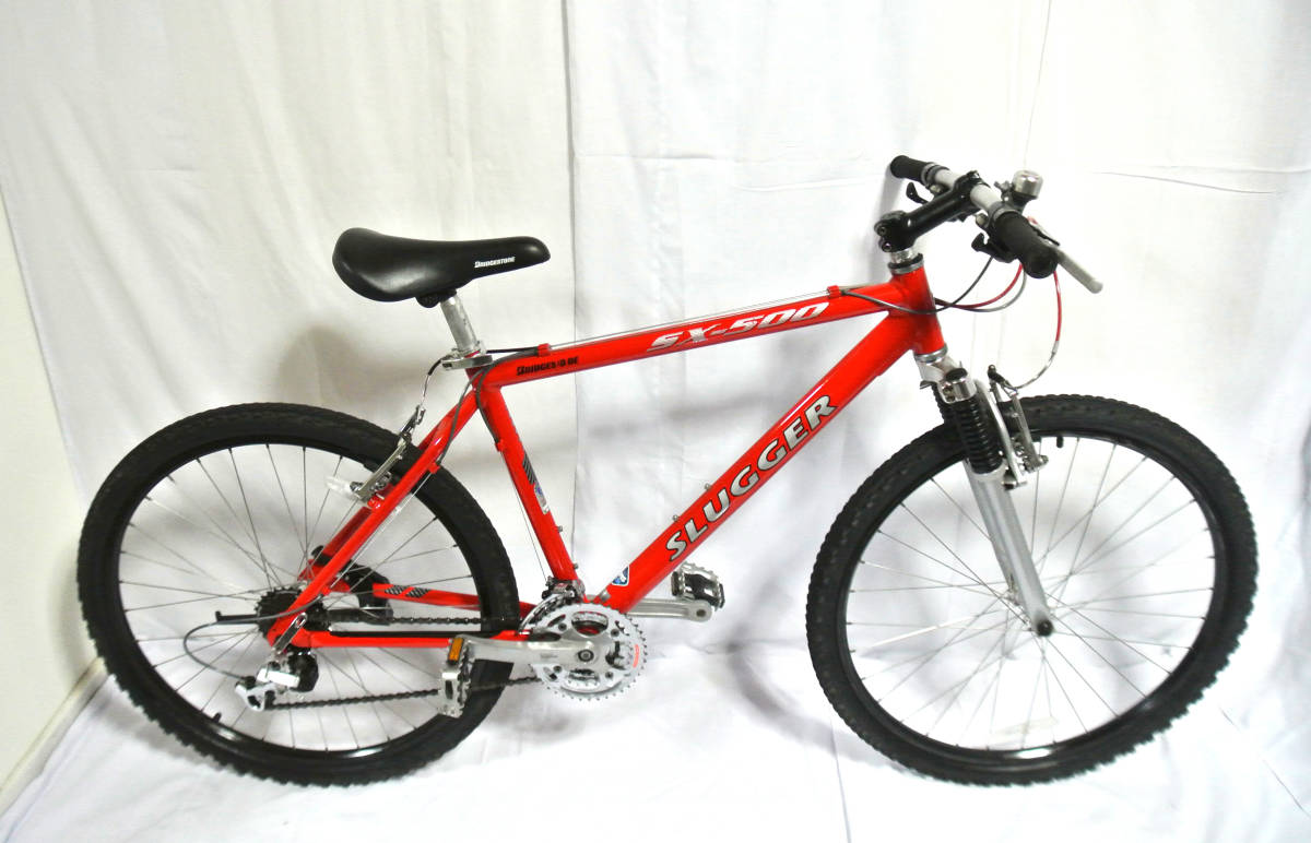 4-074 ☆【BRIDGESTONE】※ SLUGGER SX-500 軽快MTB 21段 26インチ 赤色 