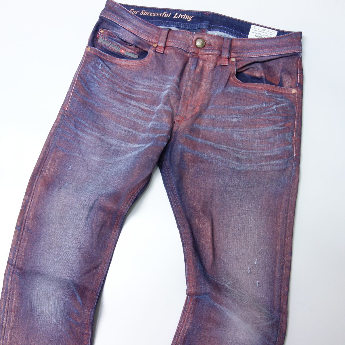 1円 極美品 DIESEL ディーゼル ストレッチ 染めUSED加工 THAVAR 