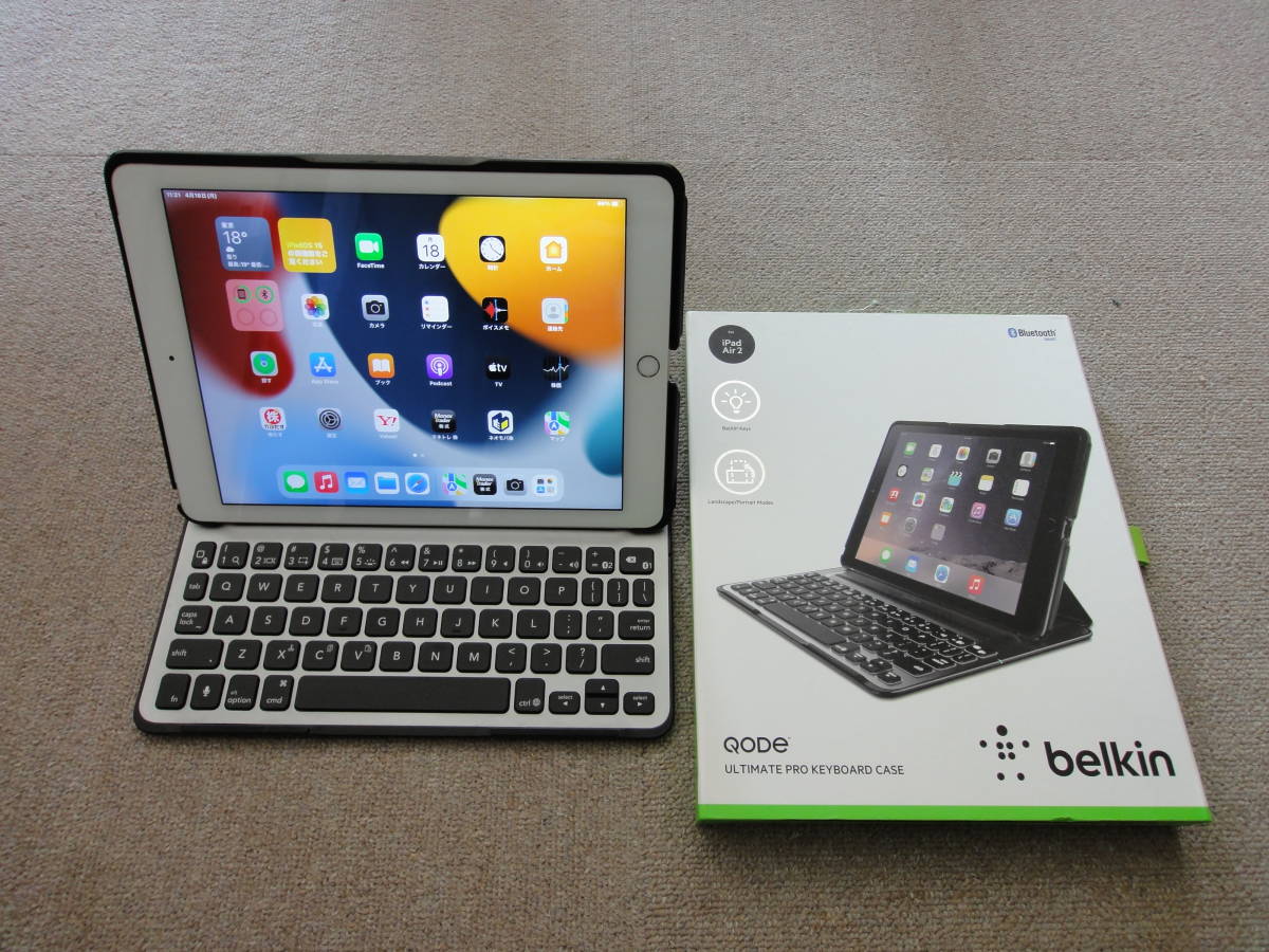 【極美品】Apple　iPad Air 2 WiFiモデル　16GB ゴールド　キーボードケース付き