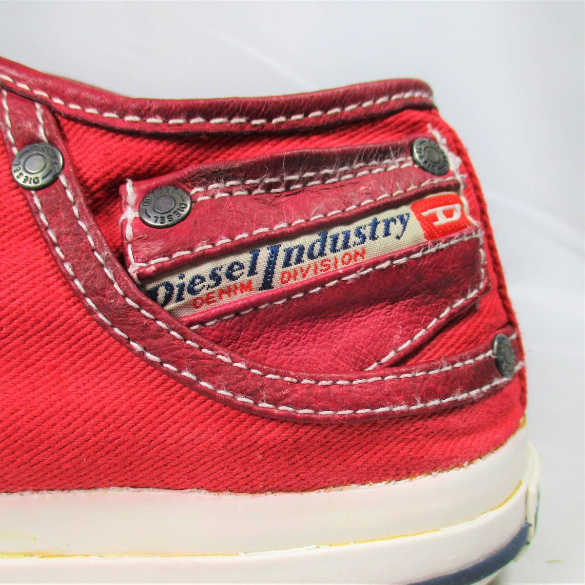 即決★DIESEL★27.0cm ローカットスニーカー ディーゼル メンズ レッド 赤 シューズ s262