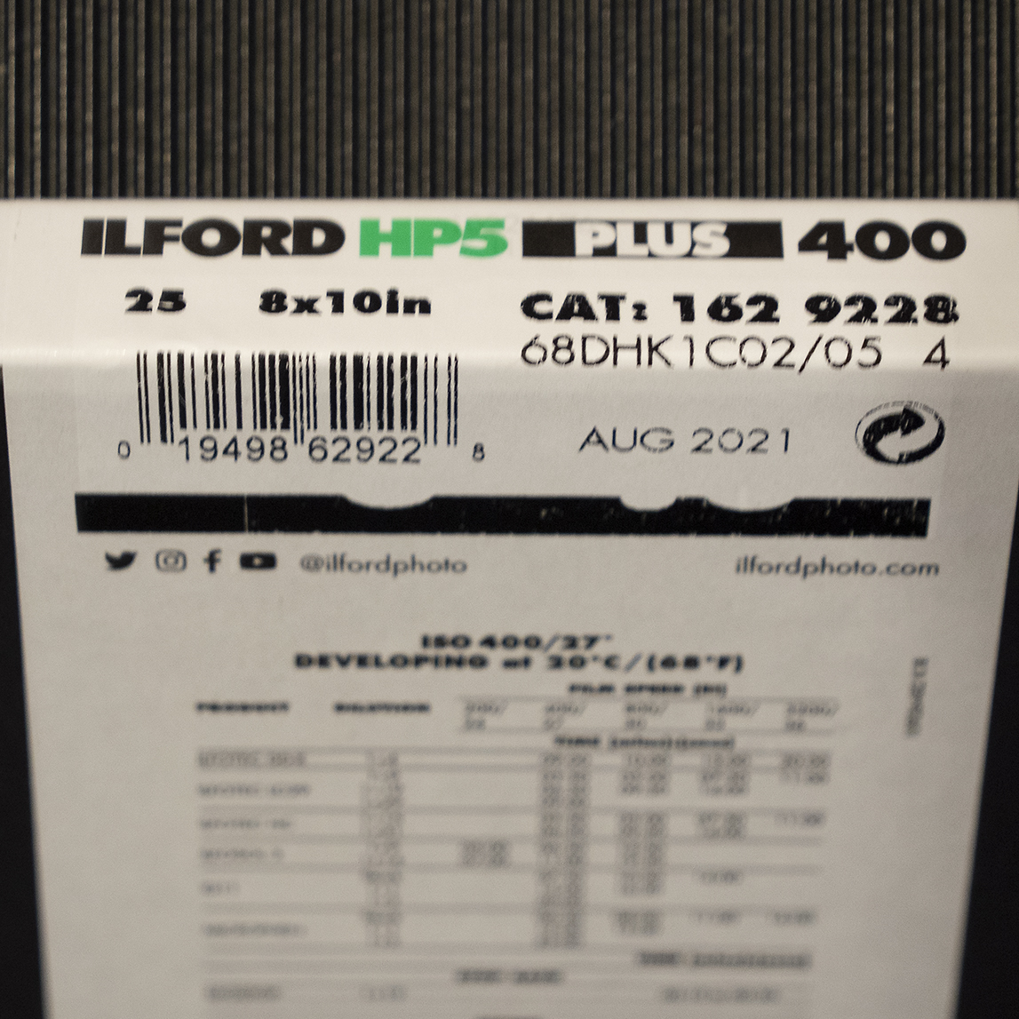 Ilford Hp5 Plus 400 8x10 25枚入り 期限切れ 21年8月 Aug 21 フィルム 売買されたオークション情報 Yahooの商品情報をアーカイブ公開 オークファン Aucfan Com