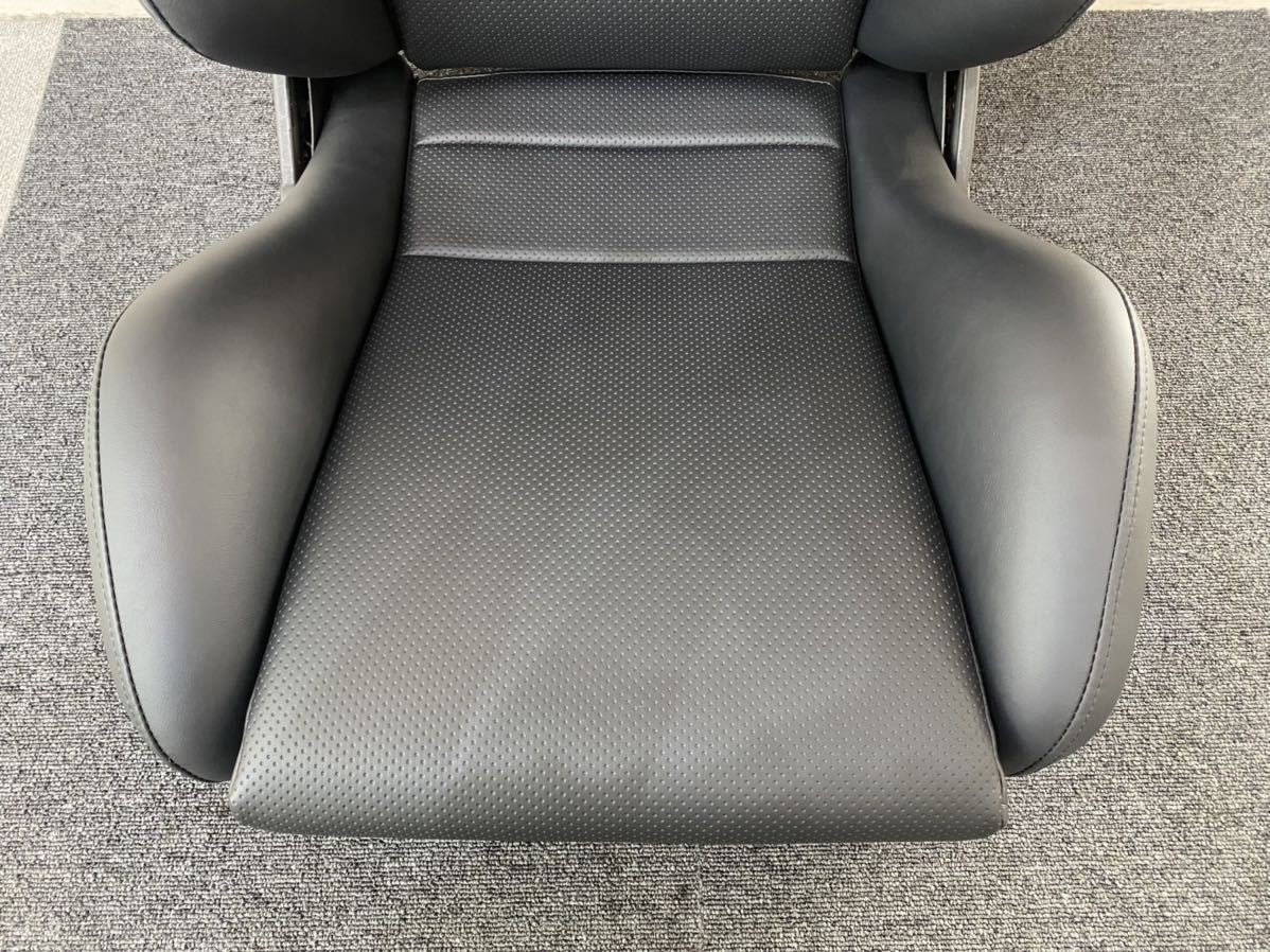 レカロ RECARO SR-3 黒フェイクレザー張り替え パンチング 両側 