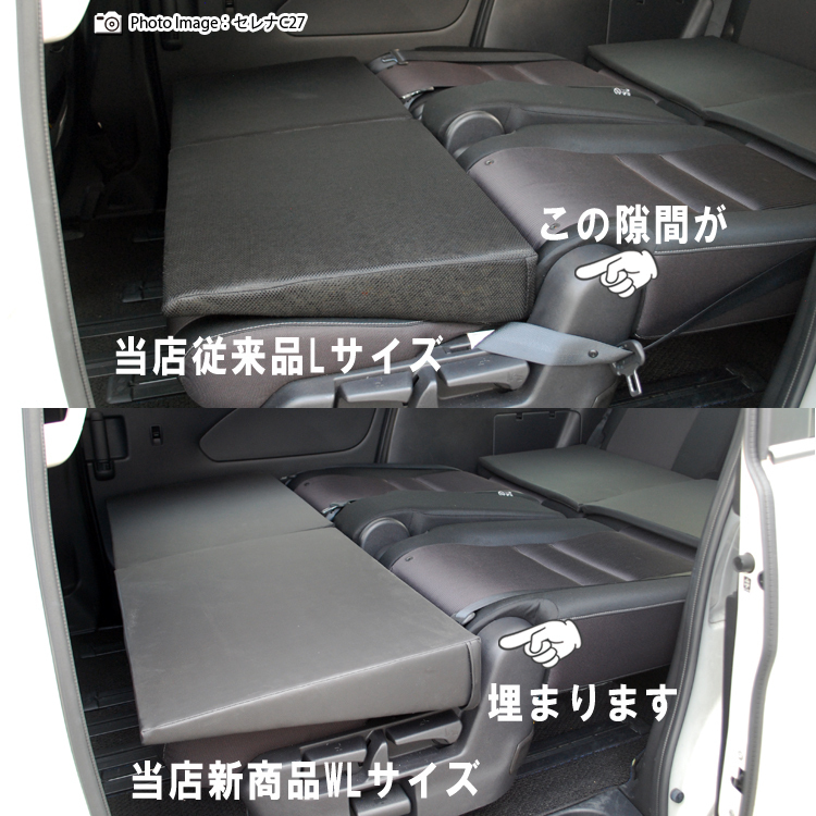 すきまクッション セレナ C26 2・3列使用 4個セット 車のシートの段差を解消出来る画期的マット シートフラットマット 車中泊/アウトドア C26 セレナ すきまクッション C27 段差解消クッション 中古