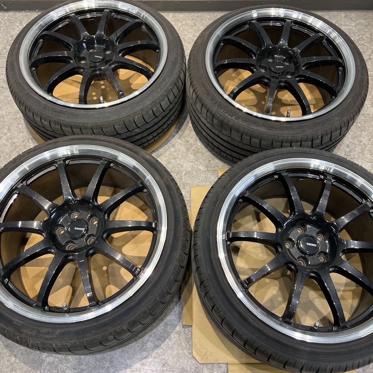 G・SPEED タイヤホイールセット 18インチ8.5J＋45 5-100 美品 M8 